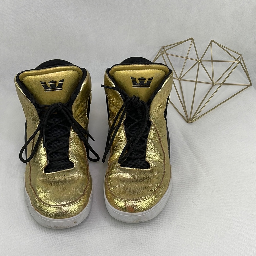 Lil Wayne Supra Spectre Chimera Metallic Gold Leather High Top Sneakers